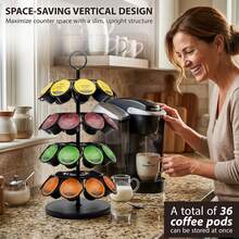 Crystals 36 Pod Coffee Capsule Holder Stand – 360° Rotating Storage Rack For Coffee Pods - View 6