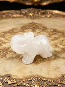 1件天然水晶大象摆件，水晶雕刻工艺品，家居桌面小摆件 - 大象 - 查看 17