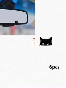 Black Cat Peeping Sticker - Hidden Button Activates Pop-Up PVC Vinyl Privacy Decor, Easy To Install Rearview Mirror Sticker For Cars (No Tools Required) - Kitten - View 9