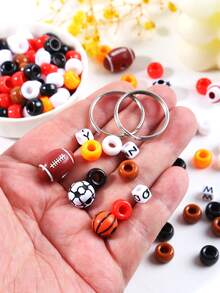 Sports Keychain Making Kit, Sport Ball Beads For Jewelry Making, DIY Baseball Basketball Football Soccer Bead Keychain Craft, Sport Party Favor Gift - DIY Making - View 7