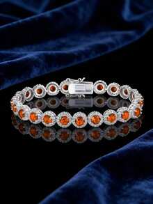 1 pieza Brazalete dorado clásico minimalista y elegante con circonita cúbica, plateado en cobre, unisex, adecuado para atuendos diarios y fiestas, de 6 a 9 pulgadas, regalo ideal para festivales - Dorado - Ver 11