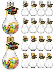12pcs Graduation Gift Candy Jars, "Bright Future" Graduation Cap Shaped Cards And Light Bulb Shaped Candy Decorative Jars, Creative Light Bulb Decor, 2026 Graduation Party Snacks And Beverages Decor, Graduation Desktop Decor, Suitable For Adult Graduation Party DIY, Graduation Party Favors, Party Snack Decor - Multicolor - View 6
