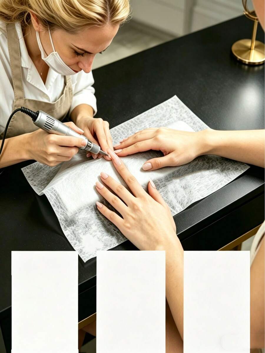 100片一次性美甲枕除尘过滤纸,美甲沙龙专用无纺布过滤纸,美甲沙龙清洁用品 - 彩色 - 查看 1
