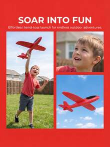 Avión planeador de espuma grande de 34 cm, juguete volador de lanzamiento manual flexible, 2 modos de vuelo (acrobacia y recto), juguete resistente a choques para exteriores adecuado para niños y niñas, regalo de cumpleaños - Multicolor - Ver 4