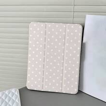 1 件装米白色波点图案平板电脑保护套，带笔槽和多角度支架 - 兼容 iPad 10.9 英寸/10.2 英寸/Air 第五代/Pro 11 英寸/第十代/9.7 英寸/Air 2/(第七代)/(第八代)/Air 4/5/Pro 11 英寸/2022 款第十代 10.9 英寸智能保护套/Air 13(M3 2025)/Air 11(M3 2025)/11(A16 2025)，Galaxy Tab S10+/S9/A9，iPad 5/5 Pro/6/6 Pro/7/7 Pro，MatePad，荣耀平板电脑 - 彩色 - 查看 5