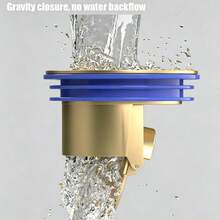 2-In-1 Bathroom & Kitchen Drain Core, Copper Toilet Drain Strainer, Anti-Odor & Anti-Insect Device, Spring-Loaded Self-Sealing Core, Straight Insertion Portable Drain Plug, Universal Hidden Drain Core, Leak-Proof Function, NYYL - Silver - View 9
