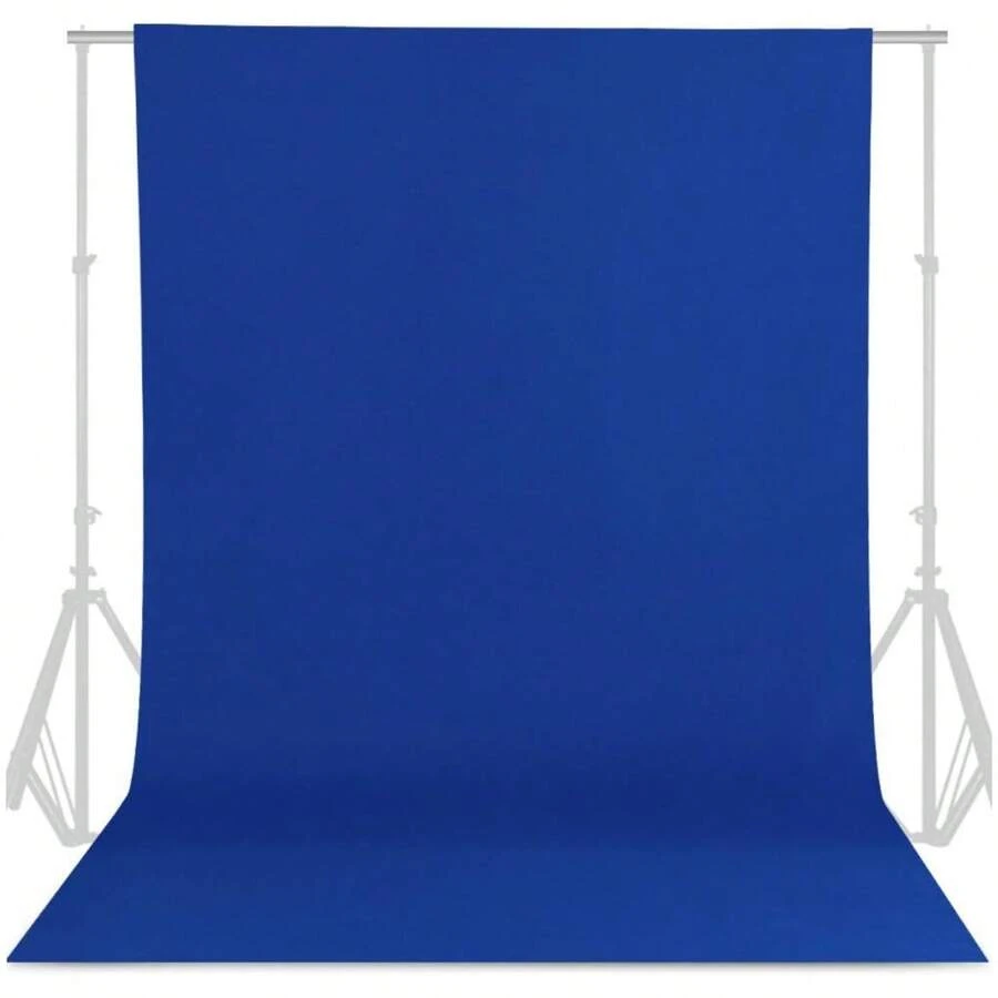Telo di sfondo fotografico blu, grande sfondo fotografico blu a chiave cromatica adatto per feste, ritratti in studio fotografico, riprese video, tenda in poliestere ad alta densità (esclusi supporto e clip) - Visualizzare 1