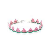 A Sweet Fruit-Themed Polyester Choker,  Pineapple Choker, Versatile Collarbone Chain, Neckband Necklace - 粉紅西瓜 - 查看 6
