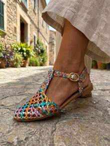 Women's Fashion Flat Sandals - Multicolor - View 2