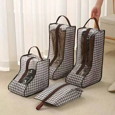 1 Bolsa de almacenamiento multiusos para botas con asa - Bolsa para zapatos a prueba de polvo y humedad para botas altas y de tobillo, organizador de viaje portátil con cremallera y ligero