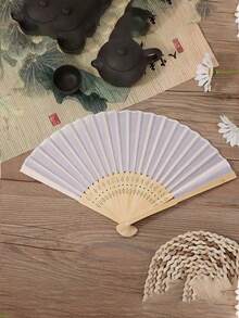 3/15/30pcs Set Of Elegant White Folding Fans, Includes Thank You Tags And Gift Bags, Bridal Bamboo Hand Fans, Perfect For Bridesmaid Gifts And Wedding Decor, Ideal For Parties And Events, Wonderful Summer Accessory - Multicolor - View 4