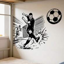 FIFA 1pc World Cup Football Wall Sticker, Powerful Shooting Sticker, Football Fan Atmosphere Sticker, Glass Decor Sticker. Essential For Football Fan Party Decoration, Applicable To Windows, Doors, Display Cabinets, Etc. Fashionable And Practical, World Cup Themed. - A - View 3