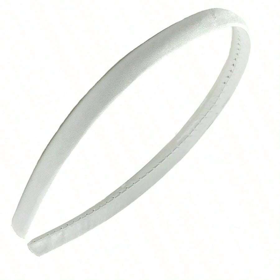 1cm White Plastic Simple Headband - White - View 1
