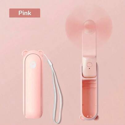 Portable Mini Fan, USB Rechargeable 3-Speed Adjustable, Foldable Handheld Eyelash Fan, Suitable For Women Travel Outdoor, Battery Capacity: 500mAh