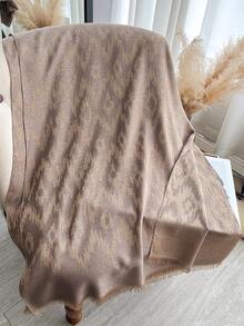 1pc Casual Geometric Pattern Jacquard Gold Thread Scarf, Women Fashion Versatile Air-Conditioned Room Shawl, Spring/Autumn Outerwear Decor, Suitable For Daily Matching And Going Out - Multicolor - View 4