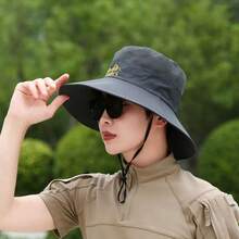 1顶男士透气遮阳帽，户外钓鱼帽，宽檐渔夫帽，徒步防晒帽，夏季 - A - 查看 9