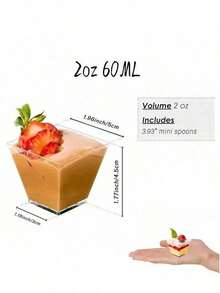 50/30/20个可重复使用的60毫升迷你甜点杯（甜点摄影杯），适用于蛋糕、奶油、果冻和开胃菜，非常适合婚礼、派对、生日、优雅甜点展示和户外用餐。也可用于酸奶、布丁、芝士蛋糕、奶油、果冻和开胃菜。可堆叠设计，方便存放、运输和清洗。 - 彩色 - 查看 4
