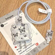 5个镂空蝴蝶充电线保护套，兼容20W 16/15充电器，14英寸保护壳 - 彩色 - 查看 3
