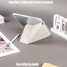 亚克力Y型折叠高透明平板电脑保护套。冰蓝色网格粉色兔子游泳图案Y型折叠高透明亚克力版。乳蓝色像素网格粉色兔子游泳图案Y型折叠高透明亚克力保护套。 - 彩色 - 查看 5