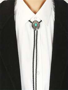 1 chiếc cà vạt bolo kim loại kiểu cao bồi miền Tây màu ngọc lam, họa tiết Celtic, unisex - Nhiều màu - Xem 4