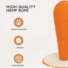 1 pieza Poste rascador para gatos en forma de zanahoria, cuerda de sisal natural, rascador duradero para gatitos, juguete de entrenamiento para proteger los muebles - 40*30 cm - Ver 5