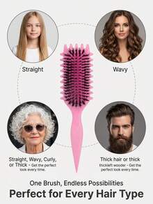 Hair brushes-EU+UK 卷发造型梳，尼龙刷毛定型梳，减少拉扯和毛躁，适用于3A-4C波浪卷发质，居家/旅行/沙龙专业造型工具。是喜爱卷发护理的家人和朋友的理想礼物，适合生日、圣诞节、情人节、母亲节、父亲节等各种场合。 - 氣墊梳 - 查看 4