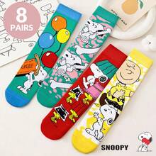 1/3/4 Pairs Snoopy Cartoon Socks, Comfortable Soft Sports Socks For Men And Women, All Season Wear, Creative Cartoon Pattern Fashion Versatile Soft Comfortable Socks - Multicolor - View 16