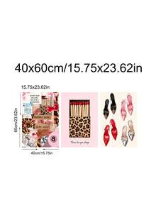 3PCS Pink Leopard Wall Art Fashion Stylish Prints Decor Office Aesthetic Girly Wall Art Fashion Magazine, Matchbox, High Heels Wall Art, Festival Gift, The Ideal Gift For Friends, Bedroom Art Print, Living Room Decor, Office Decor, Kitchen Decor, Bar Decor, Bathroom Decor, Wall Arts, Wall Decor, Home Decor, Room Decor, Canvas Wall Art, Posters, Wall Art With Frame, Optional Frame ﻿ - 3pcs - View 15