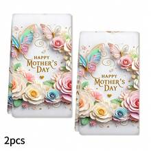 1/2/4/6pcs Colorful Floral Print Dish Towels - 16x24 Inches, Soft Floral Pattern Kitchen Towels, Modern Style, Machine Washable Towels, For Seasonal Decor, Can Be Used As Napkins, Placemats, Housewarming Gifts, Suitable For Kitchen, Bathroom, Outdoor Activities, Parties, Afternoon Tea Decoration, Home Supplies - Multicolor - View 13