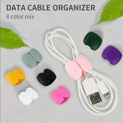 1/5/10 piezas Clips de cable coloridos, Hebillas organizadoras de cables multifuncionales, Clips de gestión de cables simples, Adecuados para cables de carga y cables de auriculares, Oficina, Dormitorio y Decoración del hogar
