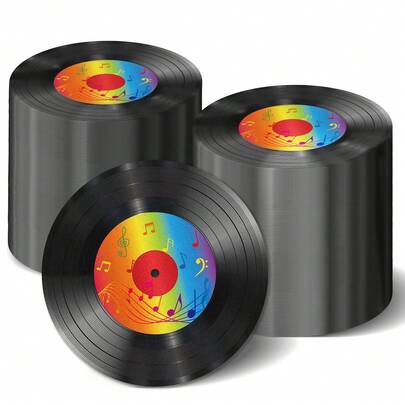20 peças/40 peças/60 peças Guardanapos Retrô dos anos 50, 70, 80 e 90 para Festa de Rock, Guardanapos Descartáveis de Vinil de 2 Camadas em Formato de Disco, Adequados para Noite de Disco, Aniversário com Tema Musical e Comemorações Vintage, Guardanapos com Tema de Toca-discos para Festa de Aniversário de Rock dos Anos 1950