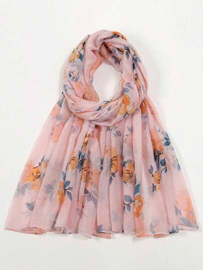 1件装女士佩斯利印花巴厘岛雪纺轻盈柔软装饰围巾/披肩，用途广泛，适合日常佩戴、旅行和摄影