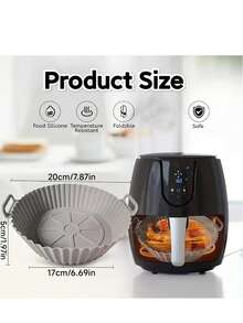 3-5 Quart Silicone Inner Pot, Baking Basket & Baking Tray, Reusable Air Fryer Accessories (1 Set) - Multicolor - View 5