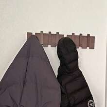 1个木制壁挂式衣帽钩，现代钢琴造型衣架，可用于悬挂外套、钥匙、帽子、毛巾和包包，节省空间的玄关置物架（无需钻孔或打孔） - 彩色 - 查看 12