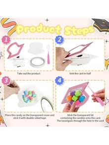 12 Clear Candy Boxes Shaped Like Graduation Caps With Tassels, Perfect For Back-To-School Gifts, Classmate Party Gift Wrapping, Graduation Party Decorations, Gift Boxes, Suitable For Event Decorations, Celebrating Graduation, And Party Favors. - Multicolor - View 9