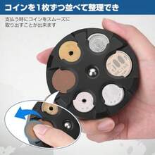 JOYTUTUS コインケース コインホルダー 小銭ホルダー 29枚大容量 仕分け 丸型 車用 お金 小銭入れ 携帯コインホルダー 100円 500円 人気 暇つぶ ストレス解消 便利グッズ 収納 小銭ケース 硬貨ケース 財布 ブラック - 写真のように - チェックする 3