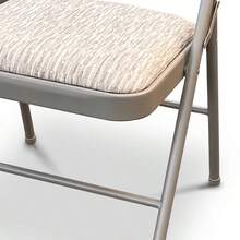 Set Of 4 Deluxe Fabric Padded With Heavy Duty Steel Metal Frame Folding Back Rest Chair For Home Garden Office Computer Desk - Grey - View 7