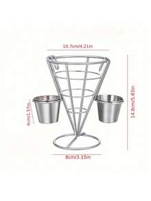 3 chiếc giỏ đựng khoai tây chiên kiểu Mỹ sáng tạo, giỏ đựng đồ ăn nhẹ mini bằng sắt rèn hình gà rán, giỏ đựng khoai tây chiên kiểu nhà hàng phương Tây. - Nhiều màu - Xem 4