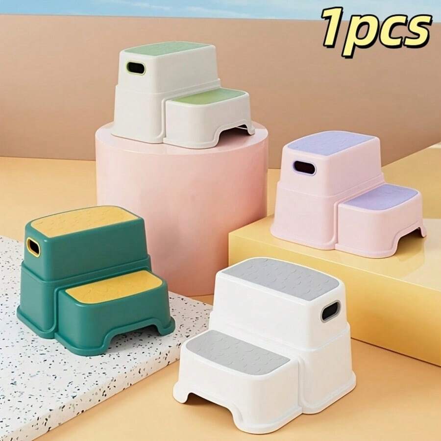 Small Ladder, Step Stool Assistant Is Perfect For Toilets, Easy-To-Move Bathroom Sinks - Double Height 9.5 Inches Non-Slip Toilet Training, Kitchen, Bedroom And Classroom.