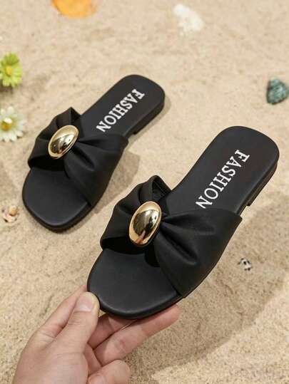 New Fashion Outdoor Sandals For Kids, Square Toe Flat Lace-Up Sandals, New Girls Shoes, Beach Slippers