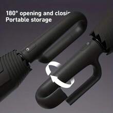 Exclusive Luxury Automatic Folding Sun & Rain Umbrella For Sports Enthusiasts, Unique Rotating Hanging Ring Design, Thickened 10-Rib Reinforced Iron Frame Support - Multicolor - View 8
