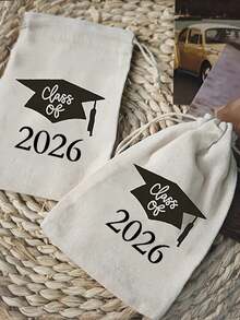 12/6 pezzi Borse regalo per feste di laurea, borse in cotone con coulisse stampate da 10*15cm, biglietti di incoraggiamento per la laurea, motivo tocco da laureato, borse regalo per la laurea 2026, buste per caramelle e biscotti, sacchetti con coulisse, borse per imballaggio regalo, adatte per feste e eventi a tema laurea, celebrazione della laurea, omaggi per feste, regali di ringraziamento per eventi di laurea, feste di compleanno - multicolore - Visualizzare 7