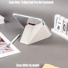 Ốp bảo vệ dạng gập chữ Y bằng acrylic trong suốt cao cấp có khe đựng bút. Màu hồng ngọt ngào với họa tiết thỏ đen trắng. Ốp bảo vệ dạng gập chữ Y bằng acrylic trong suốt cao cấp in hình thỏ dễ thương màu đen hồng tương phản. - Nhiều màu - Xem 5