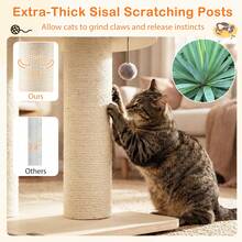 68.5'' Cat Tree Condo 4-Layer Wooden Kitten Activity Tower W/ Sisal Posts - 灰色 - 查看 7