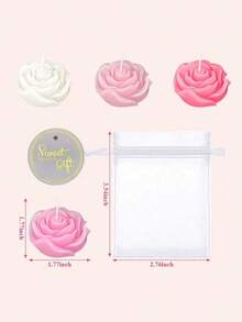 24pcs Rose Scented Candle Set With Organza Bags And Thank You Cards, Romantic Rose Scented Candles For Wedding, Party, Proposal And Home Decor - 24Pcs - View 3