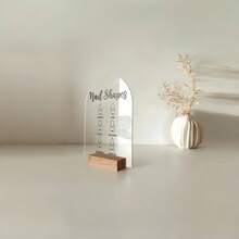 Perfect Acrylic Transparent Nail Display Board, Nail Shape Chart Acrylic Sign With Wooden Base, Nail Salon Display Board For Manicure, Nail Shape Guide (Mandarin, Oval, Egg, Square, Ballerina, Stiletto), Nail Art Salon Decor Sign - View 9