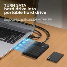 This External Hard Drive Enclosure Features A 2.5-Inch SATA 3.0 High-Speed Interface, Type-C Direct Connection, And Compatibility With Mobile Phones, Computers, TVs, And PS Devices. It Offers Easy Storage Expansion And Plug-And-Play Functionality. - Black - View 3