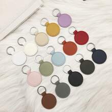 5-Piece Set Of PU Leather Round Keychains, Faux Leather Bag Charms & Car Key Pendants Festival Graduation Teacher Appreciation Gifts Birthday Gift Holiday Essentials Beach Essentials Key Chain - Multicolor - View 1