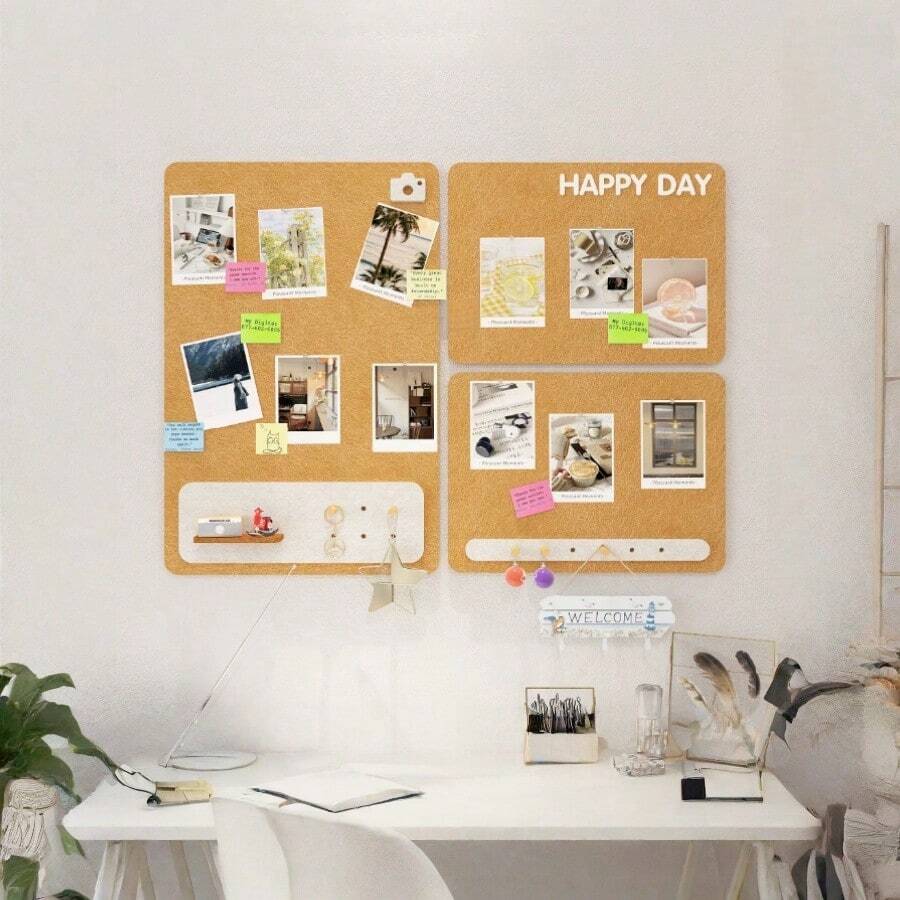 1pc Felt Decorative Board For Room Decor And Office Memo, Nail-Free Wall Sticky Note Board, Removable Learning Memo Board, Reusable Felt Pinboard, Creative Wall Notification And Task Board, Supports Notes/Photos/Posters Display, Suitable For Photo Wall Decor, Classroom Display, Course Announcement, Early Education, Learning Photo Wall, Bedroom Memo Board, Task Tracking, Holiday Decor, Company Culture Wall, Suitable For Bedroom/Study/Office/Classroom - 1PC - View 1