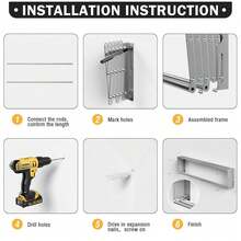 1pc Foldable Clothes Drying Rack, Space-Saving Wall Mounted Collapsible Drying Racks For Laundry, 7-Rod Accordion Design For Bathrooms Laundry Rooms And Balcony - 1 Stück - Übersicht 6